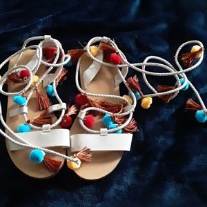 Forever 21 pretty Strappy Lace up Sandals